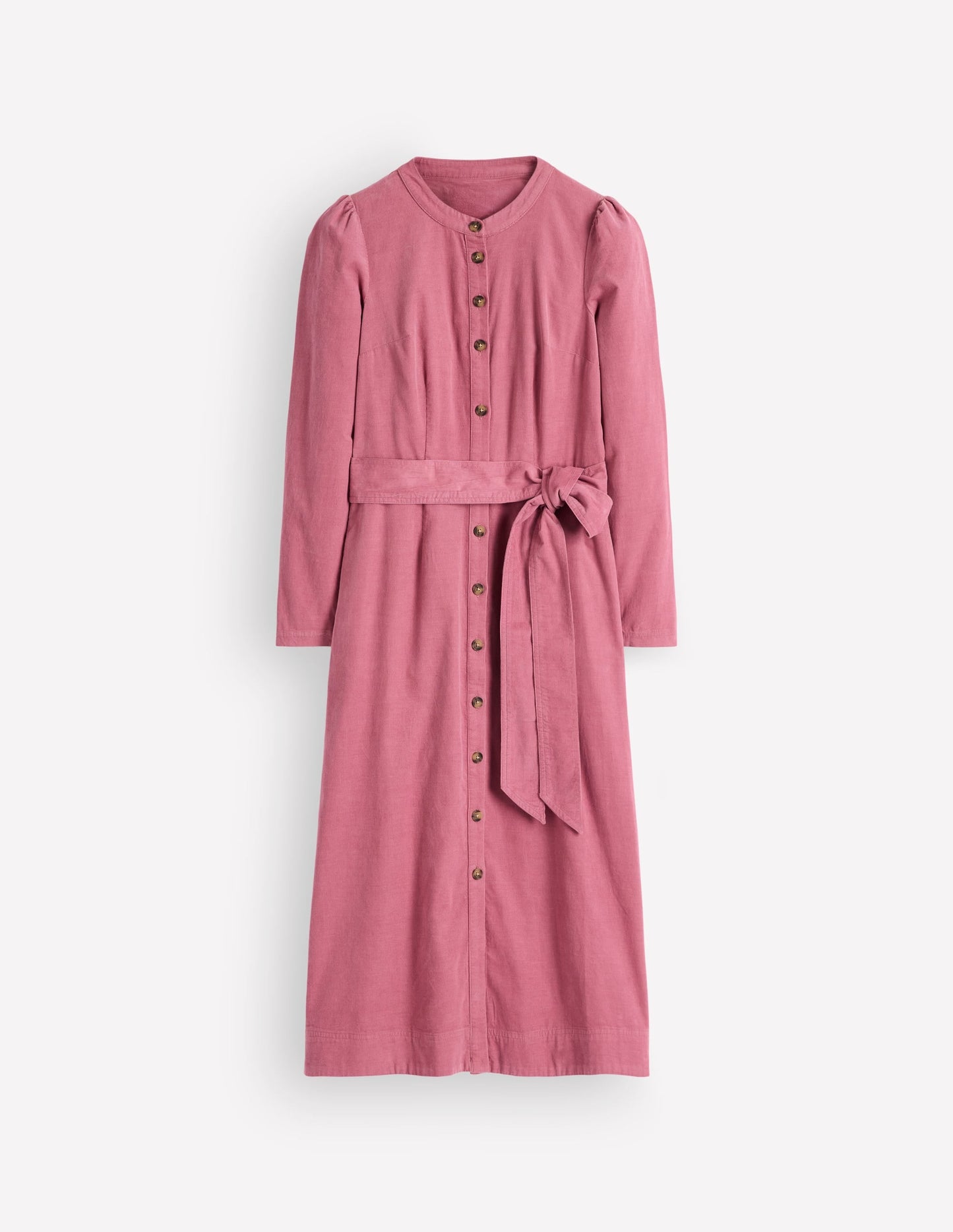 Louise Cord Midi Shirt Dress-Pink Heather
