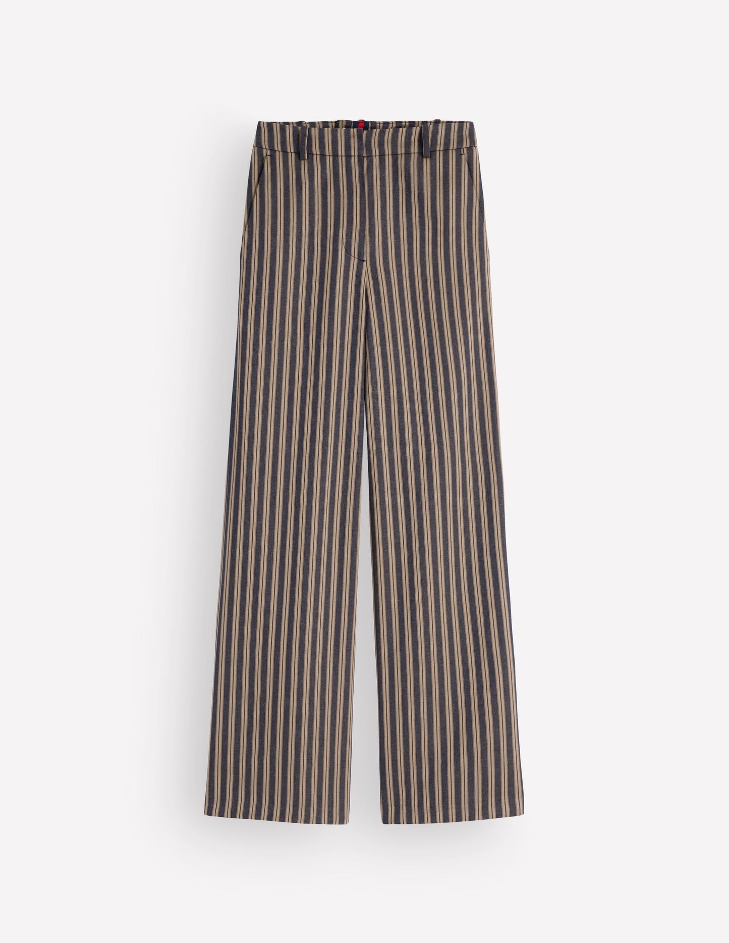 Belgravia Tailored Trousers-Navy, Camel Stripe