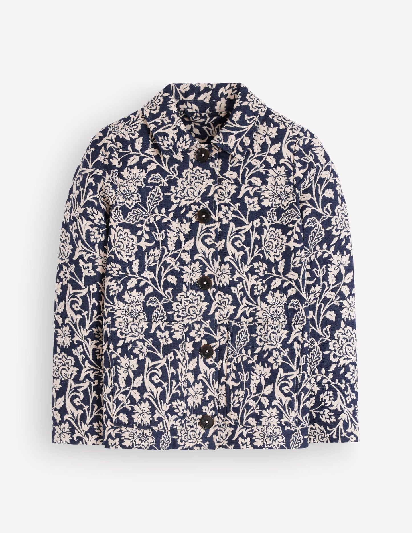 Fife Jacquard Chore Jacket-Navy
