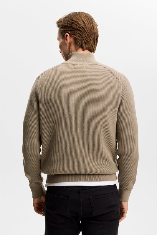 Alex Half Zip Knitted Sweater / Brindle