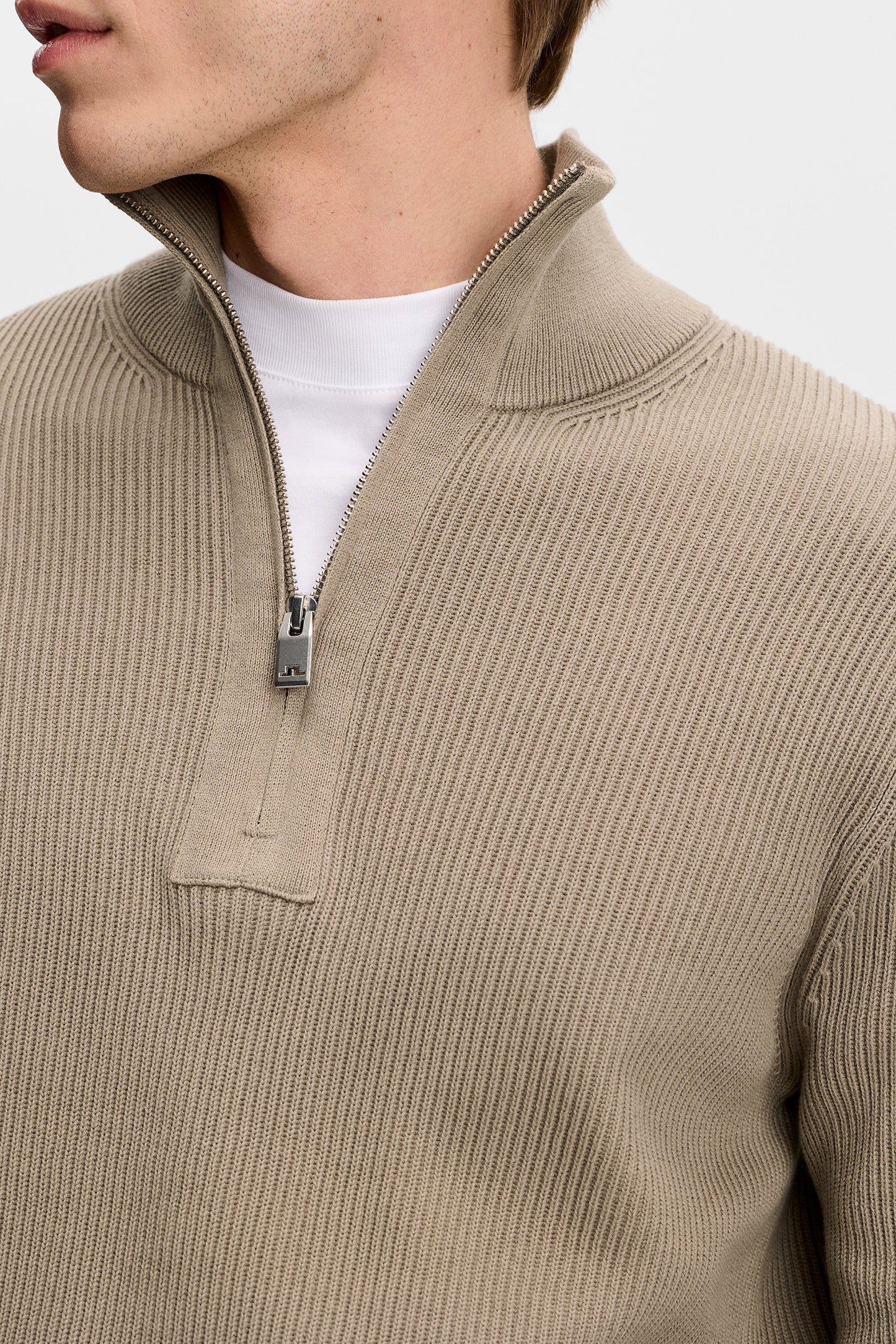 Alex Half Zip Knitted Sweater / Brindle