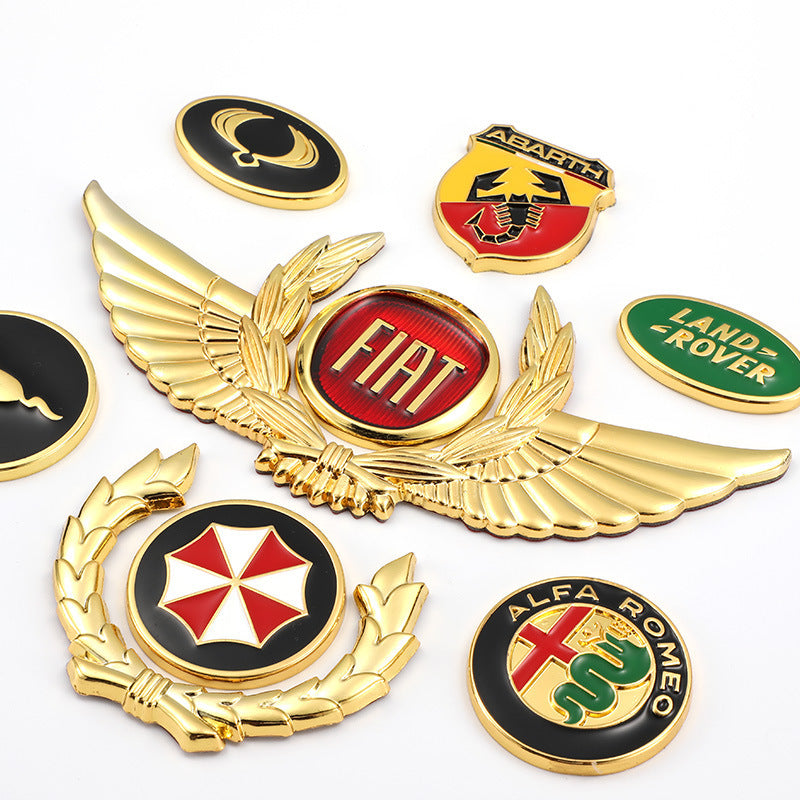 Autocollants de carrosserie 3D dorés pour voiture pour masquer les rayures, autocollants décoratifs, ailes, étiquette latérale, autocollants de logo de voiture