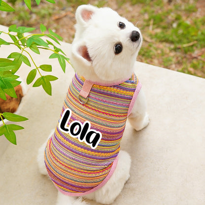 Personalisierter gestreifter Hunde-Jumpsuit mit Namen | inCloth47