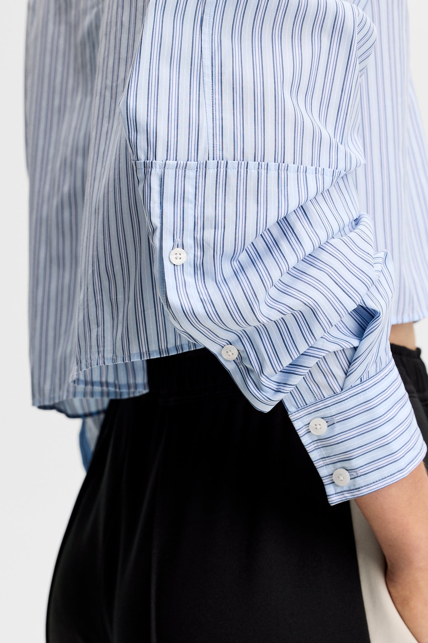 Jelina Cotton Stripe Shirt / Forget-Me-Not
