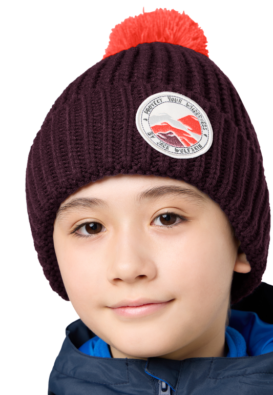 POMPOM BADGE BEANIE K