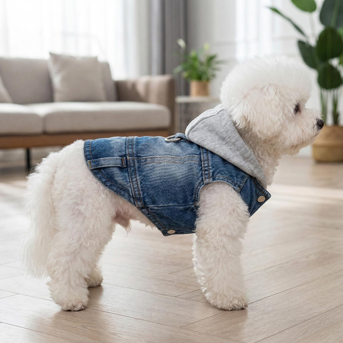 Personalized Name Denim Pet Hoodie Jacket | inCloth60
