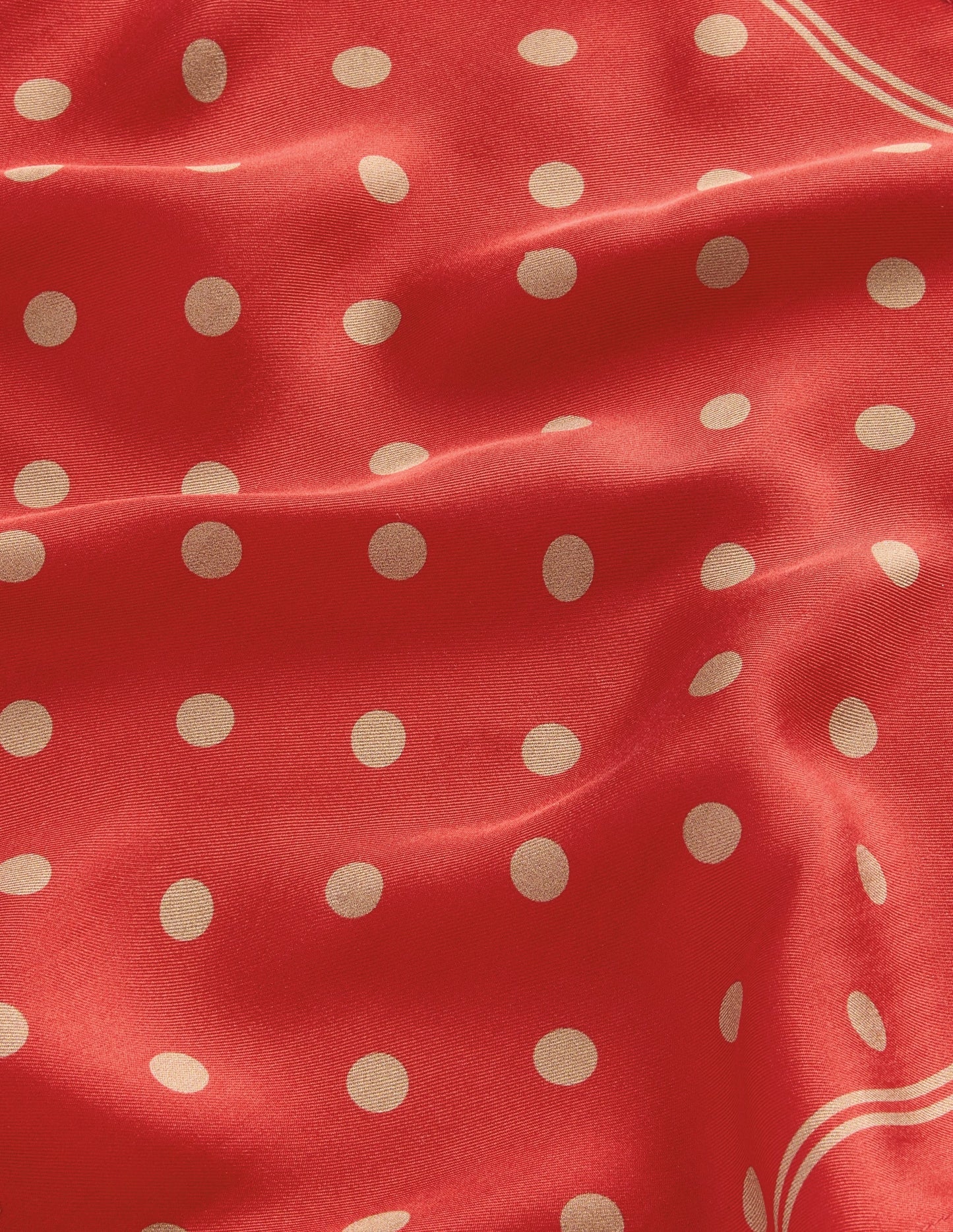 Elisabeth Silk Square Scarf-Red, Camel Spot