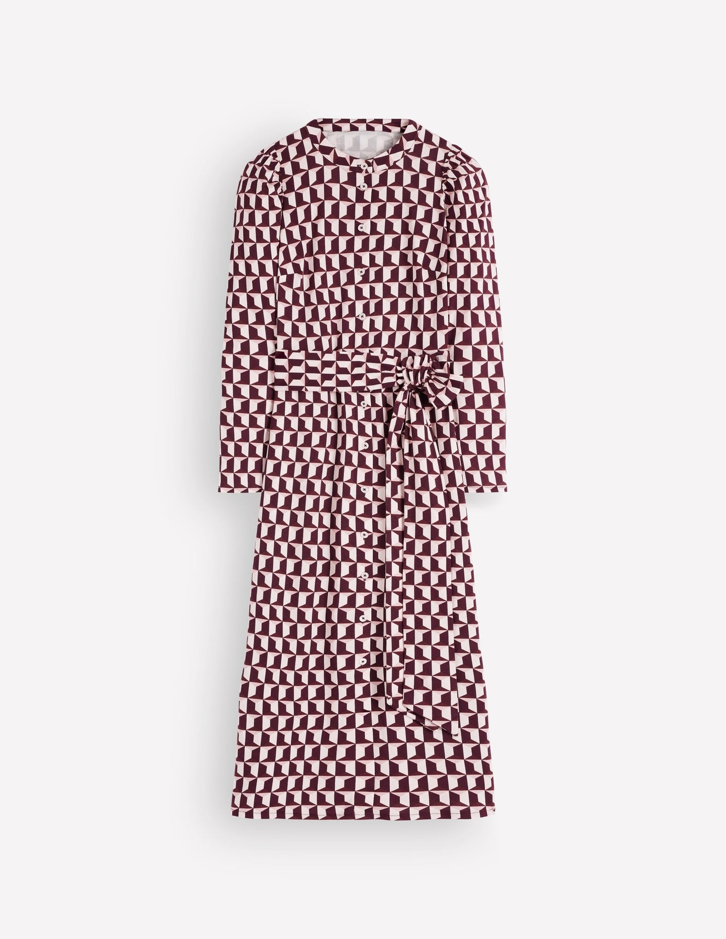 Honor Column Jersey Midi Dress-Deep Wisteria, Blocked Geo