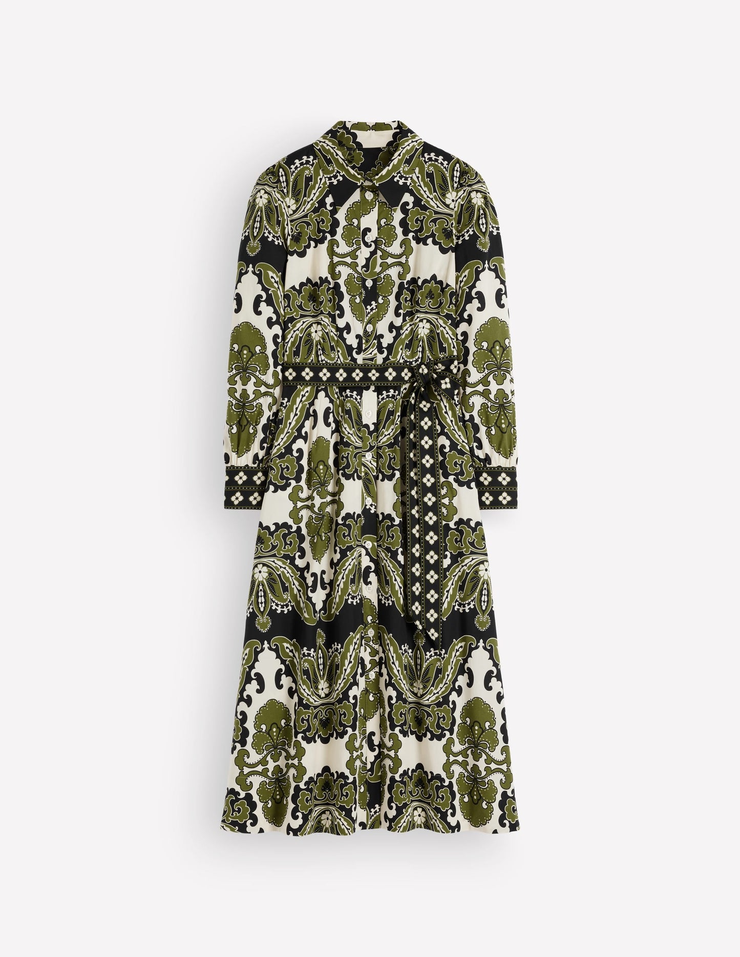 Maeve Cotton Midi Shirt Dress-Multi, Blossoming Gardenia
