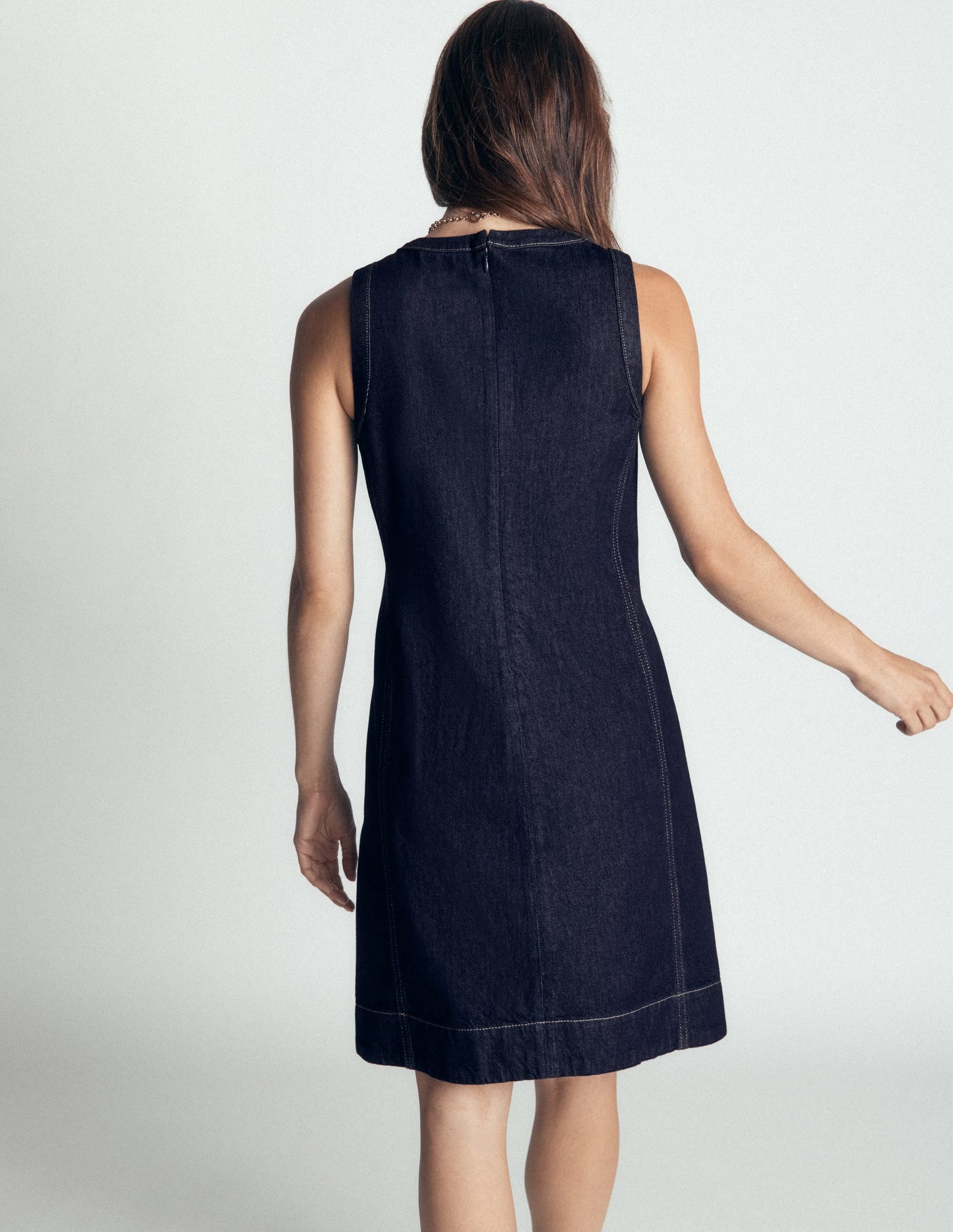 Lou Denim Shift Dress-Indigo Denim