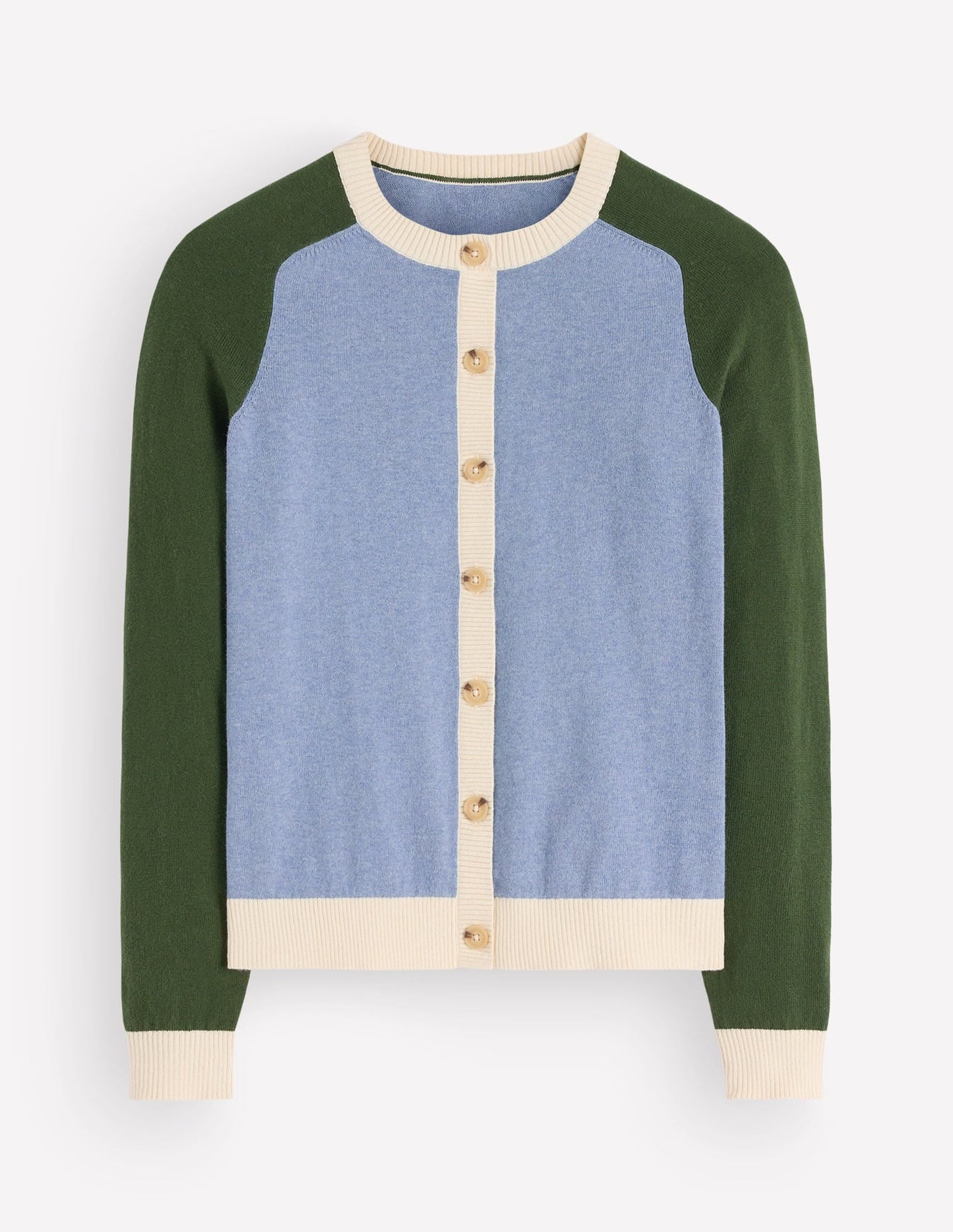 Meg Raglan Sleeve Cardigan-Blue colour block