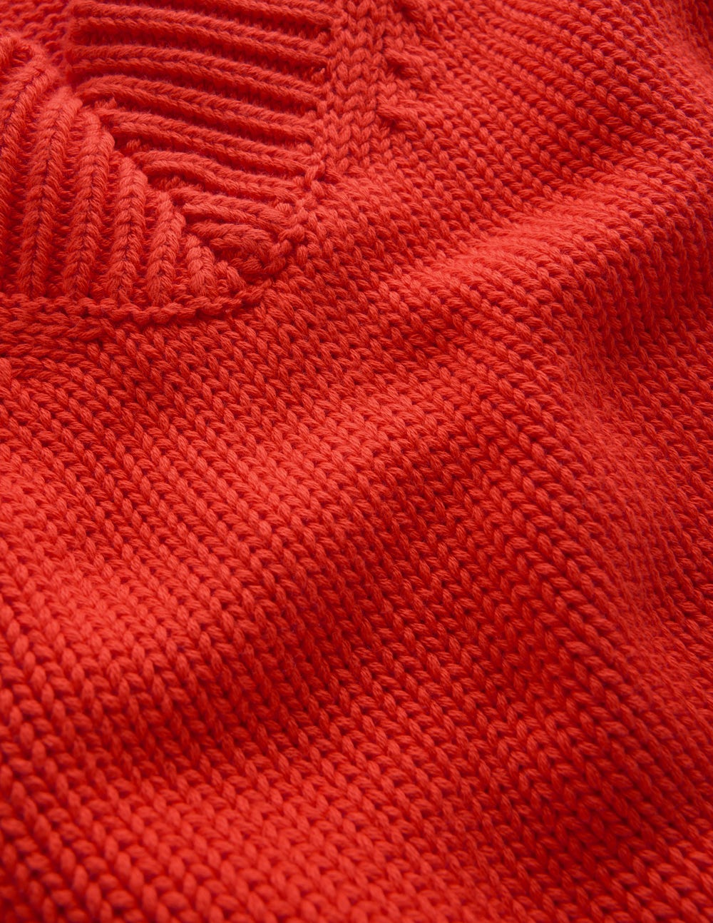 Lucy Cotton V-neck Jumper-Sunset Orange