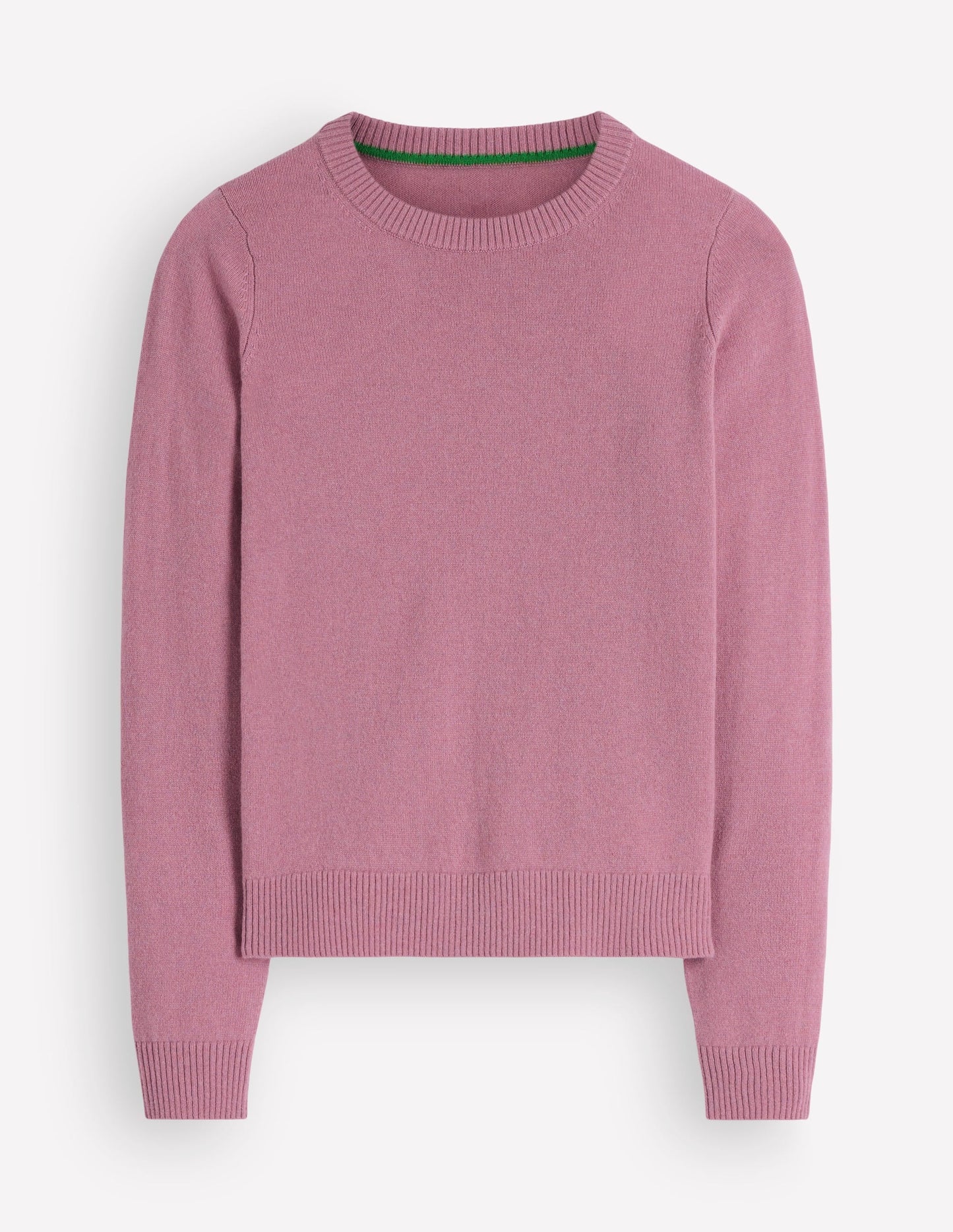 Elsie Cashmere Crew Jumper-Pink Heather