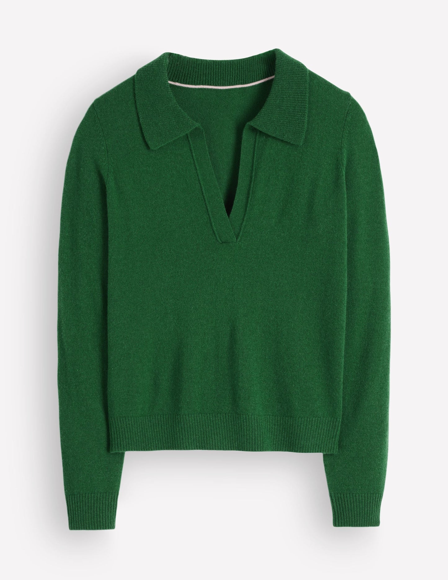 Elsie Cashmere Henley Jumper-Fresh Green