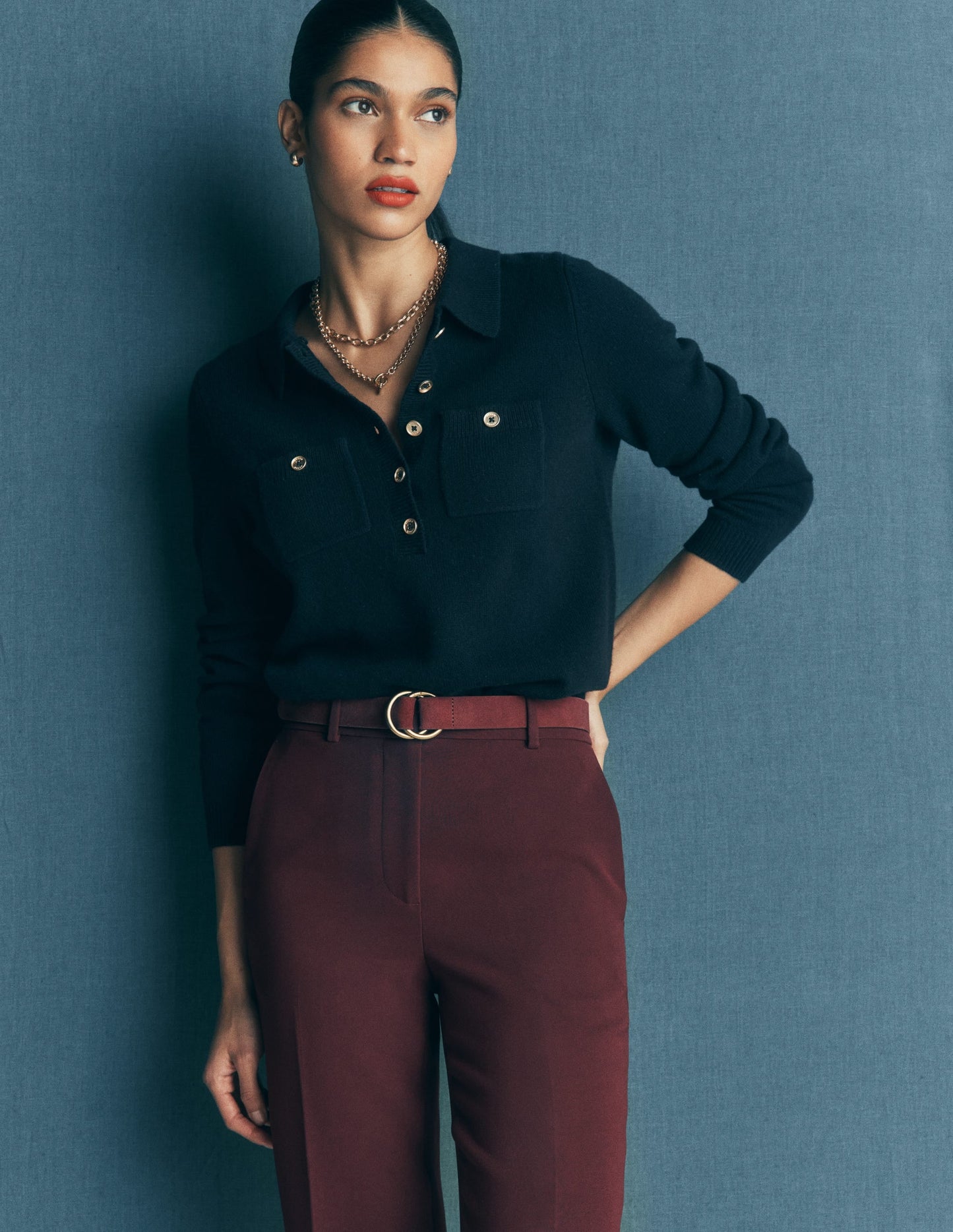 Marianne Merino Wool Jumper-Navy