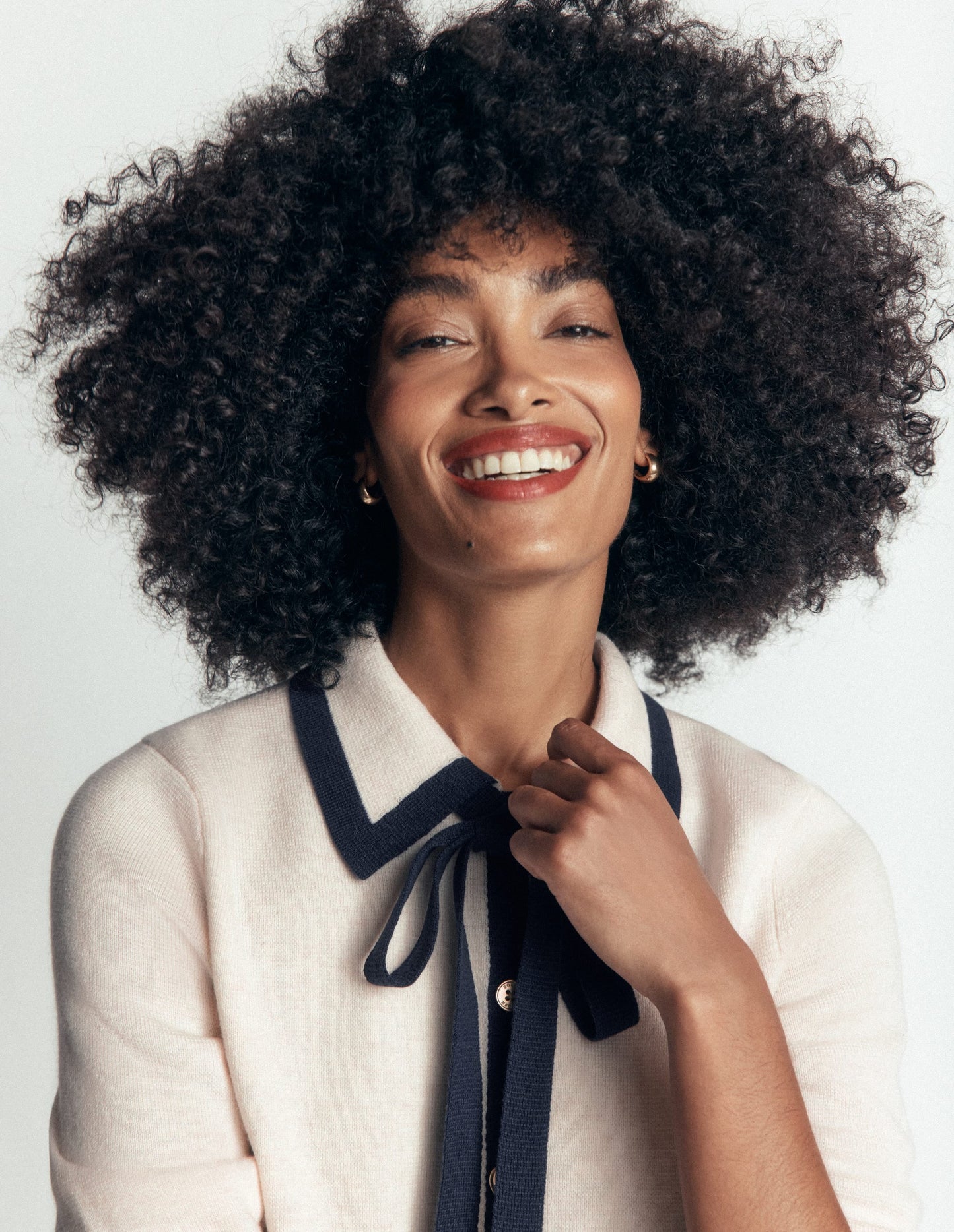 Elizabeth Bow Knitted Jacket-Warm Ivory