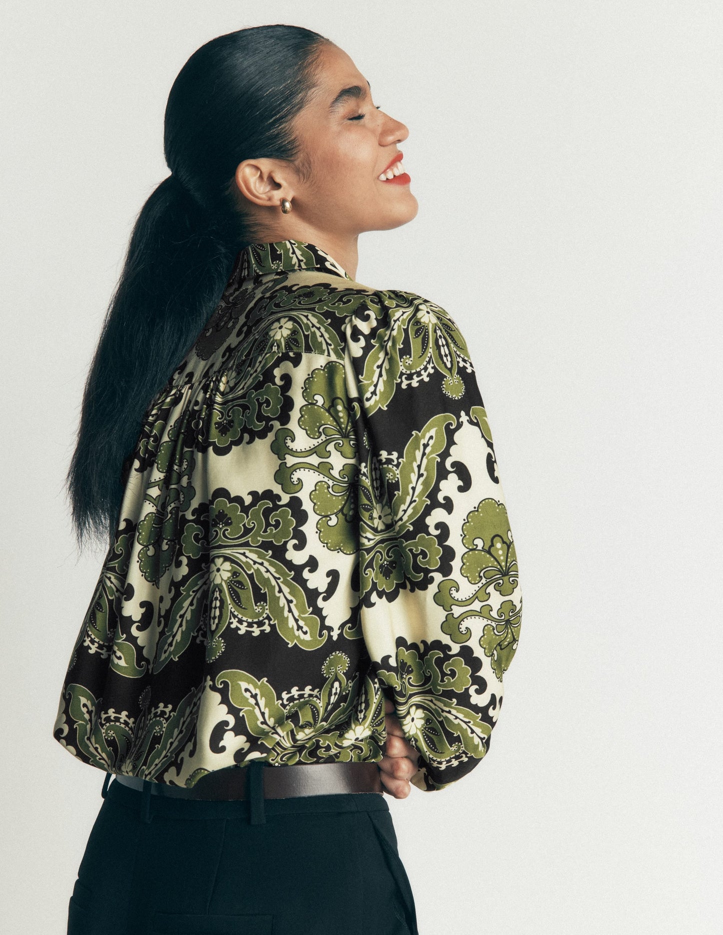 Long Sleeve Printed Shirt-Multi, Blossoming Gardenia