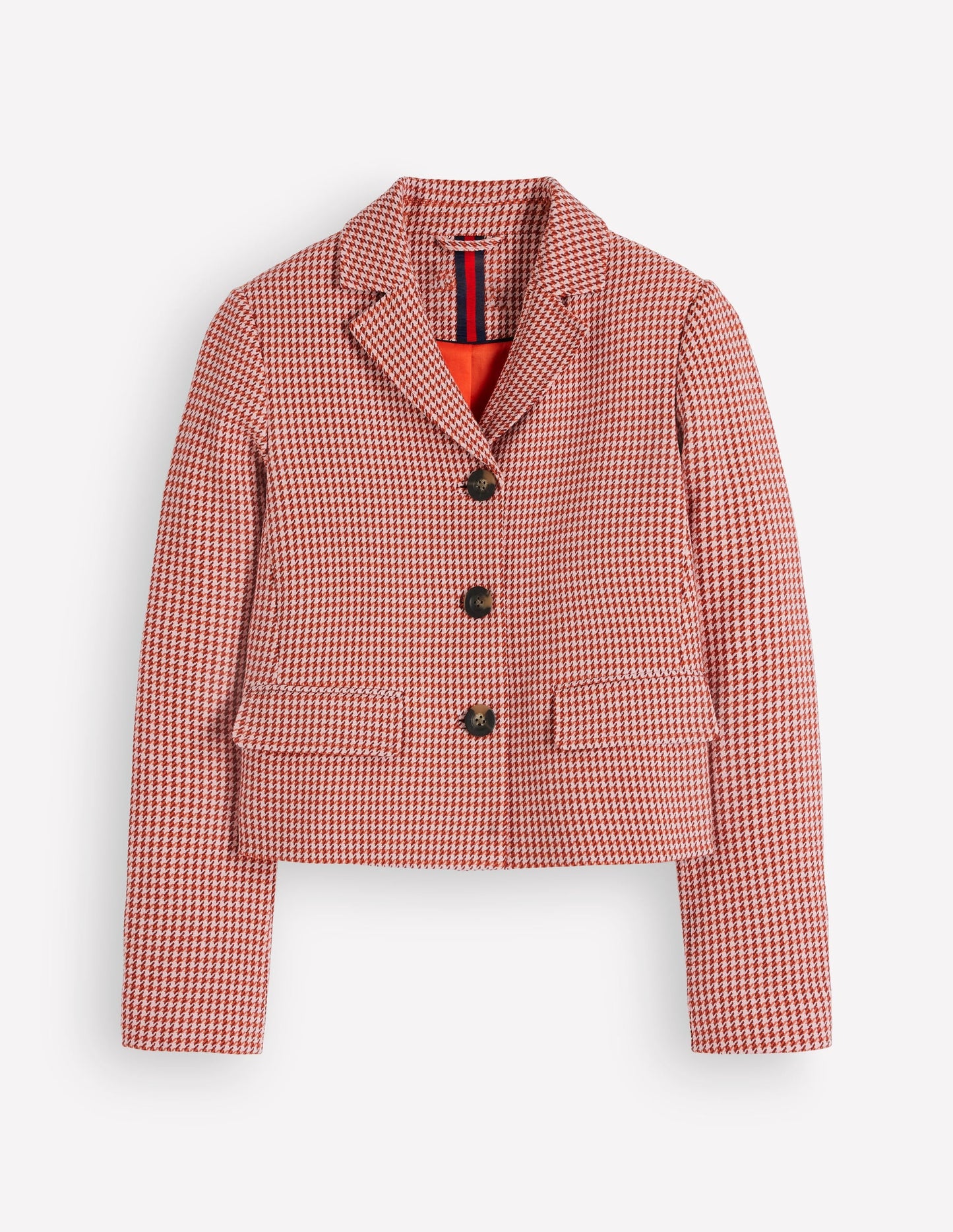Dartmouth Cotton Blazer-Pink and Brown Puppytooth