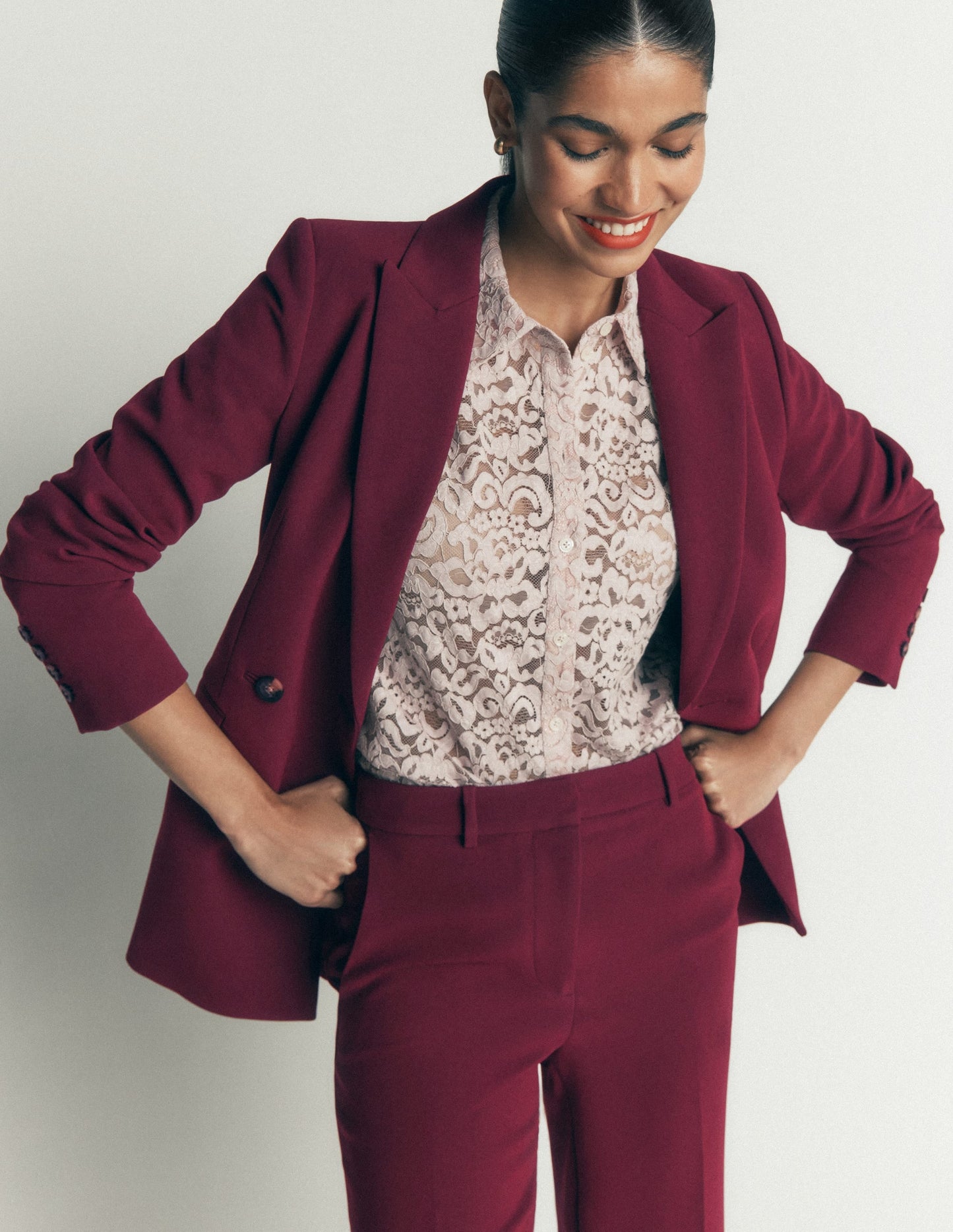 Keswick Double Breasted Blazer-Deep Wisteria