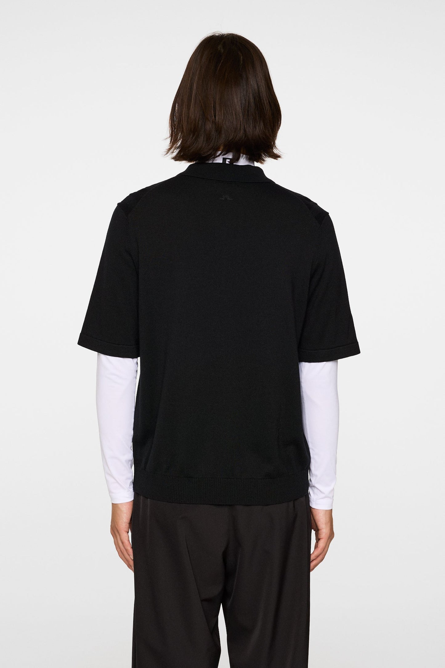 Remy Structure Zip Knit Polo / Black