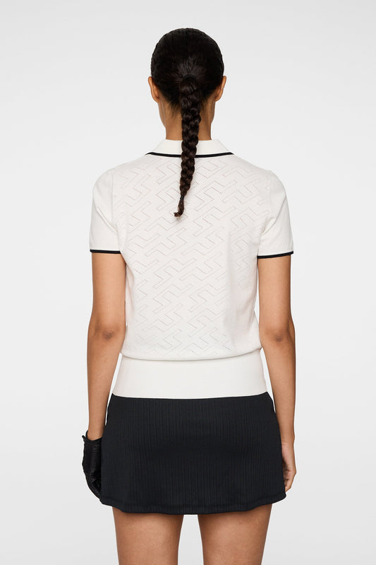 Malva Knitted Polo Shirt / White