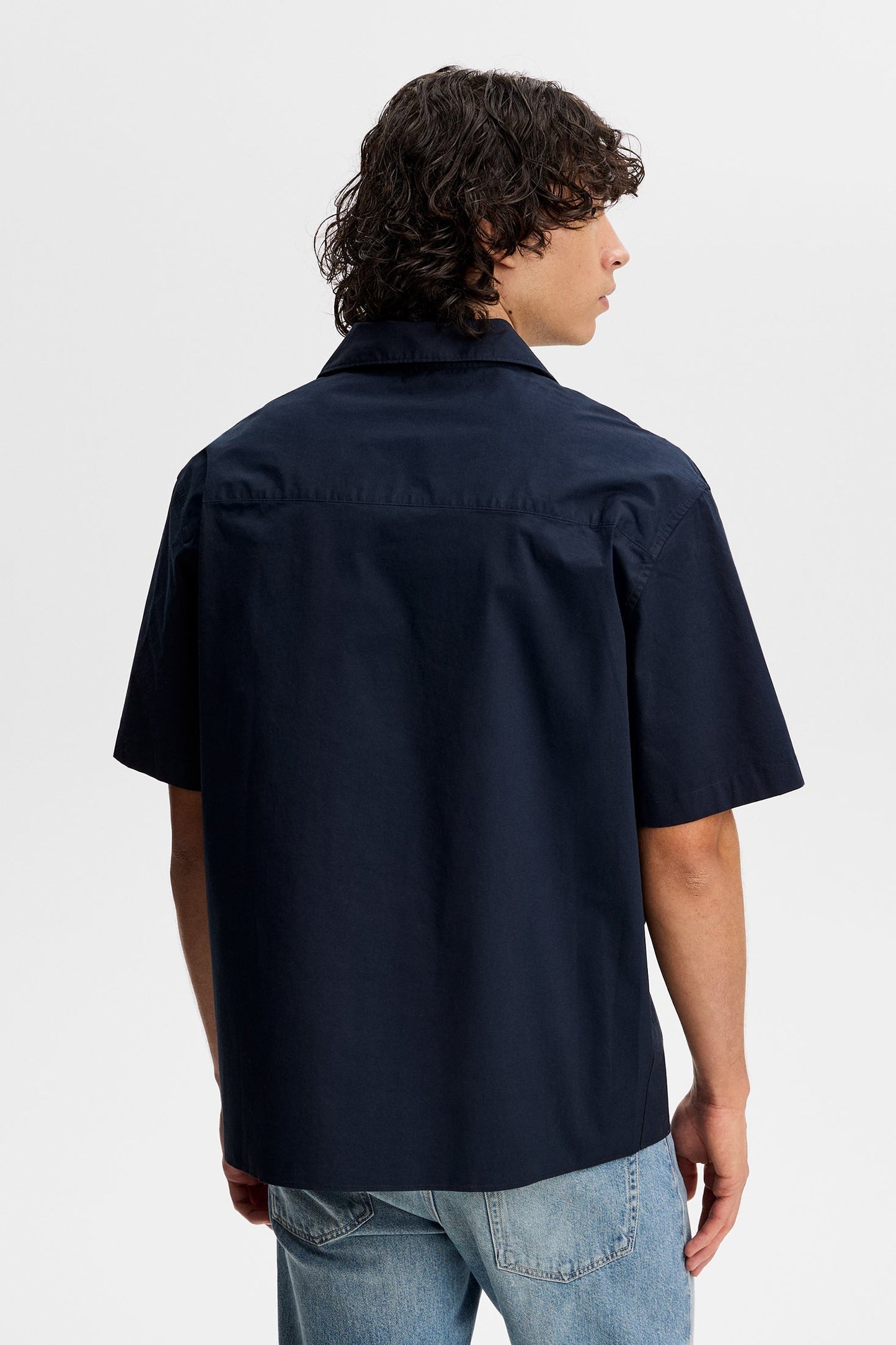 Ellis Cotton Resort Shirt / Navy