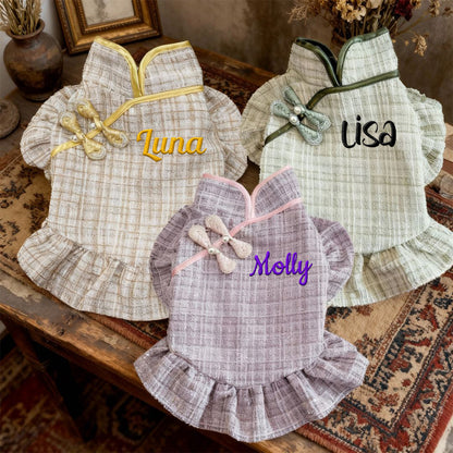 Personalisiertes, besticktes elegantes Haustierkleid mit Namen | inCloth09