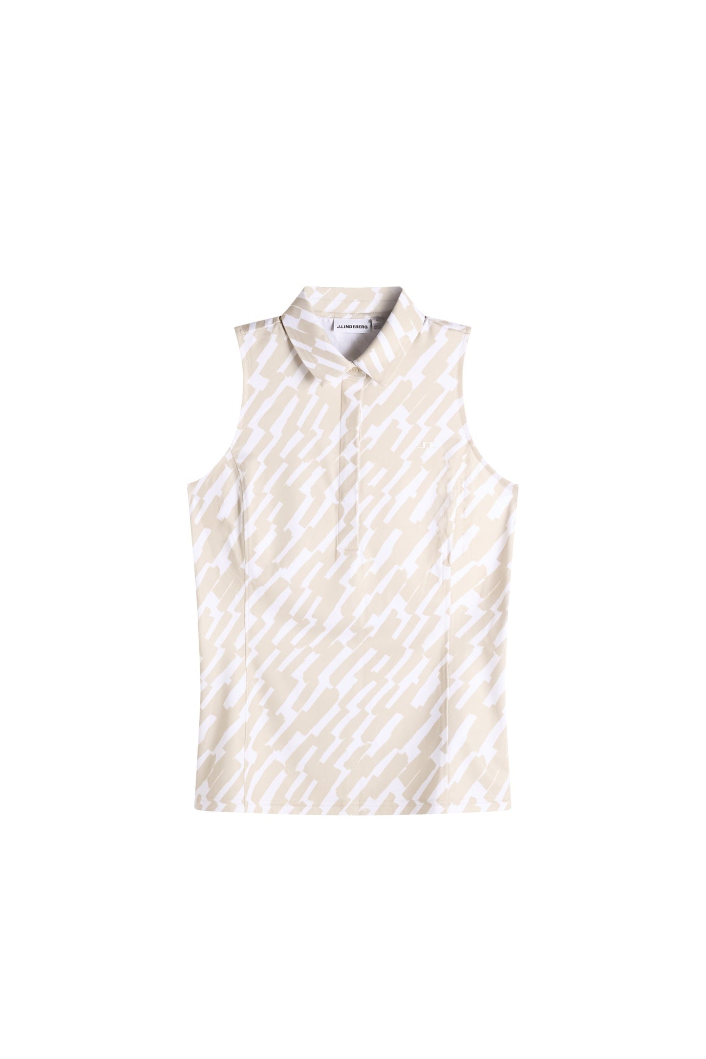 Dena Print Sleeveless Polo / Oak Island Fossil M