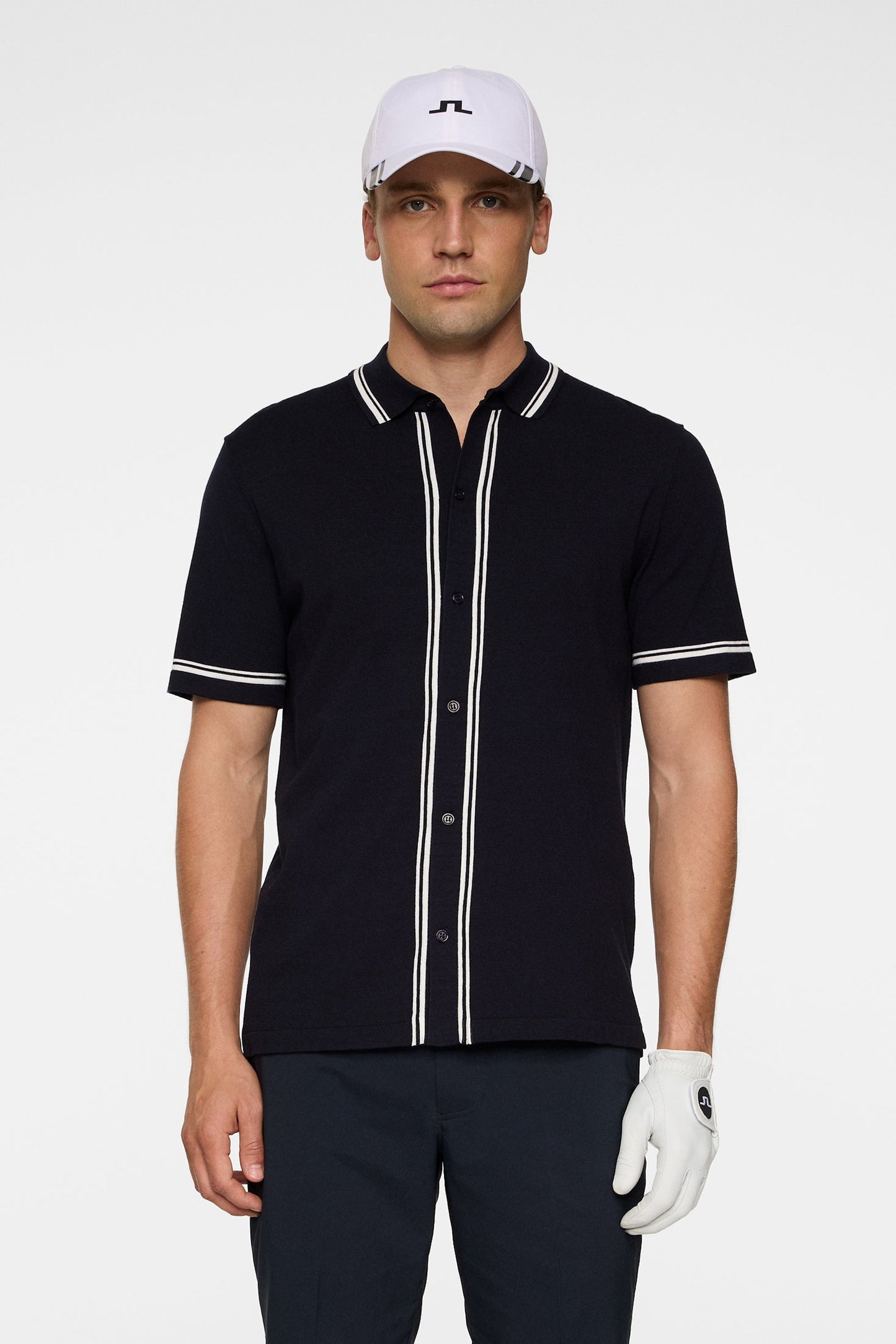 Nicolai Knitted Polo Shirt / Navy