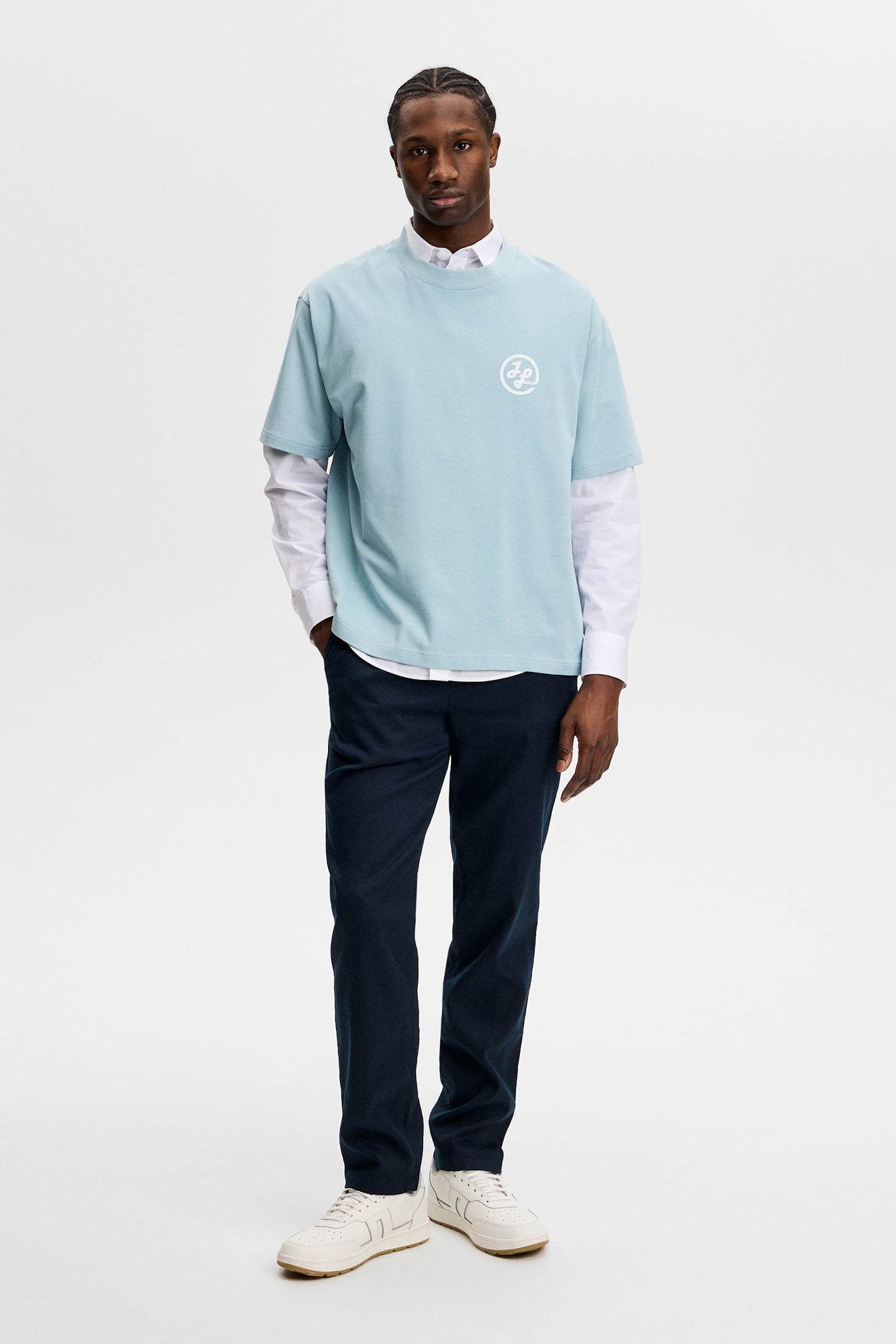 Logan Stretch Linen Pants / Navy