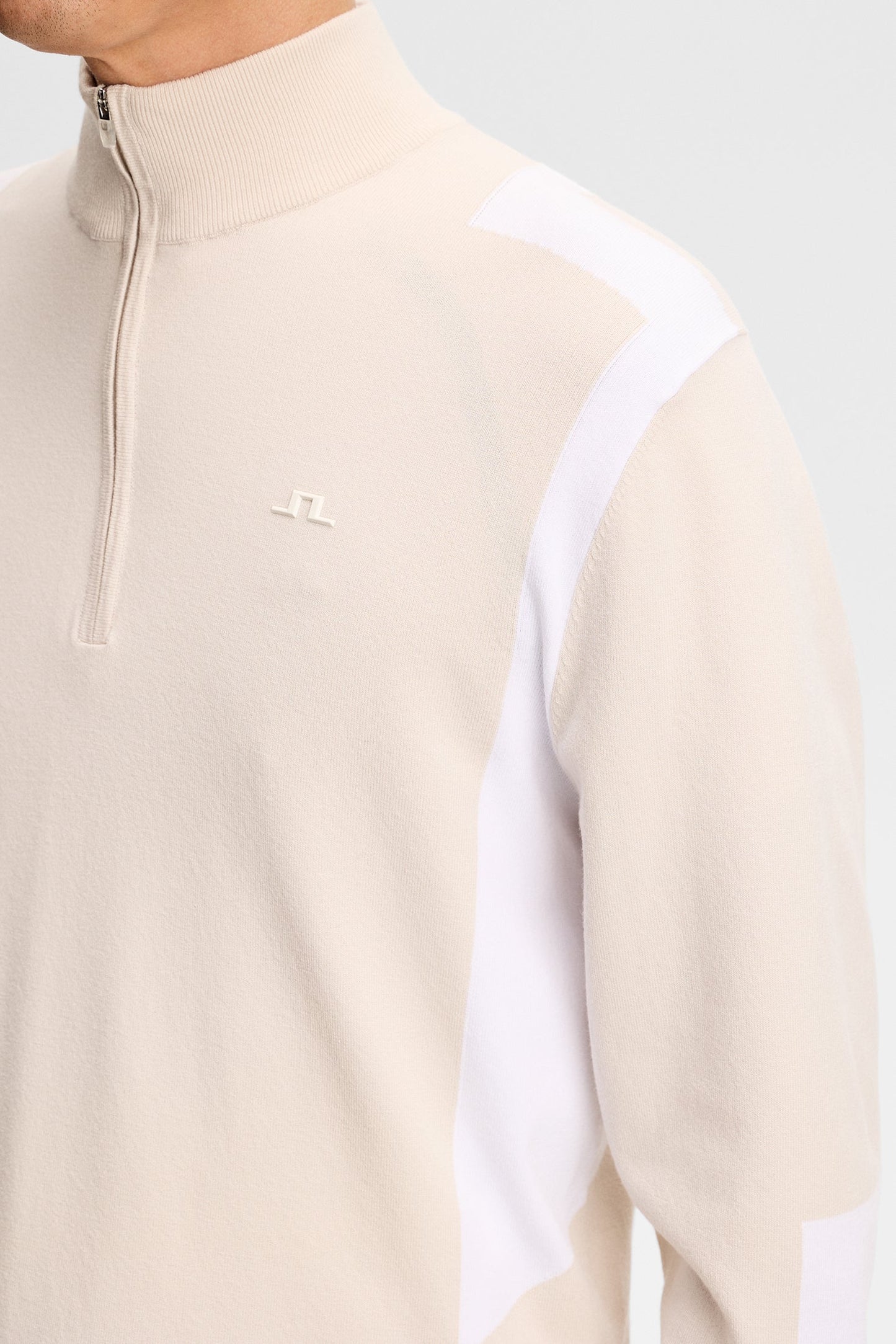 Kendrick Knitted Zip Sweater / Moonbeam
