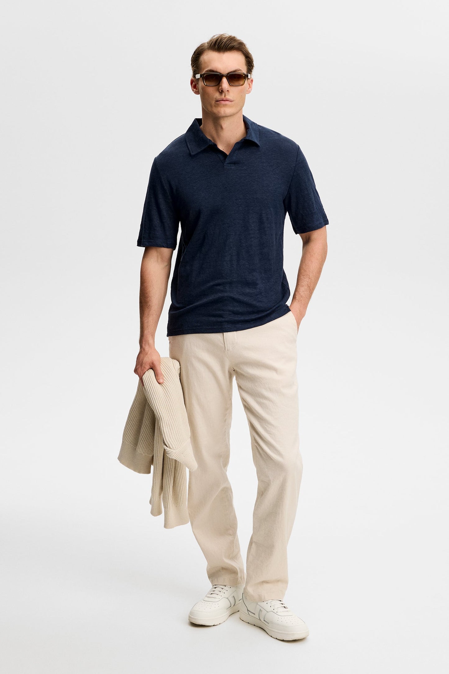 Roy Linen Polo / Navy