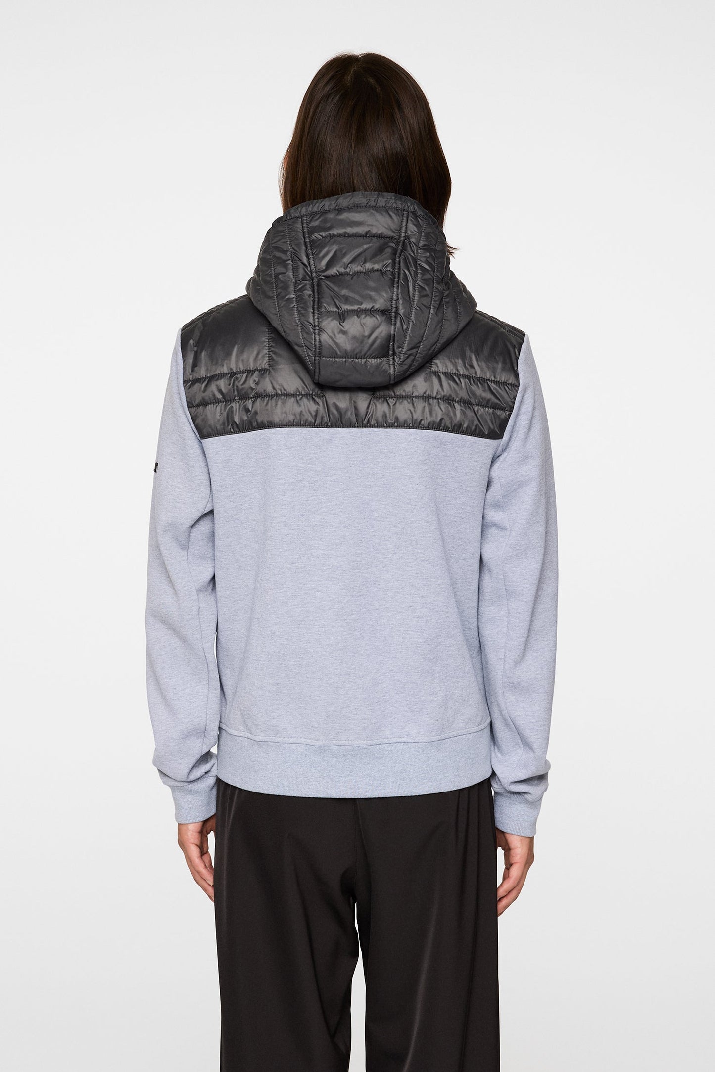Seth Hybrid Zip Hood / Medium Grey Melange