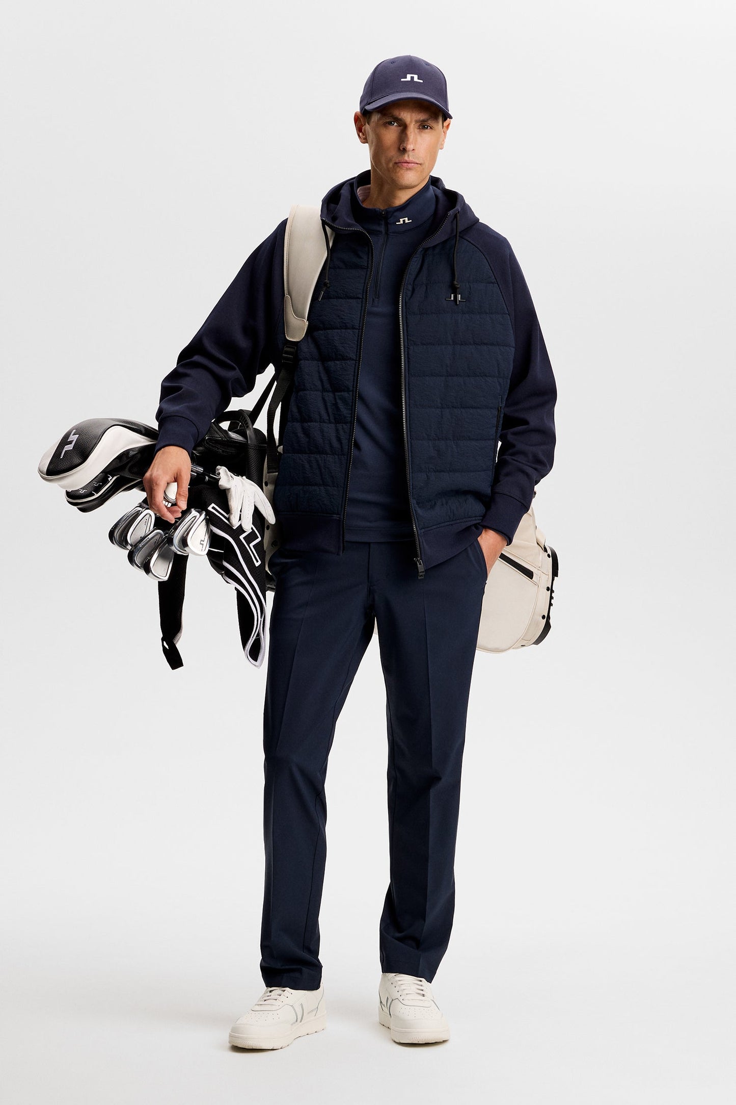 Mijo Hybrid Zip Hood Jacket / Navy