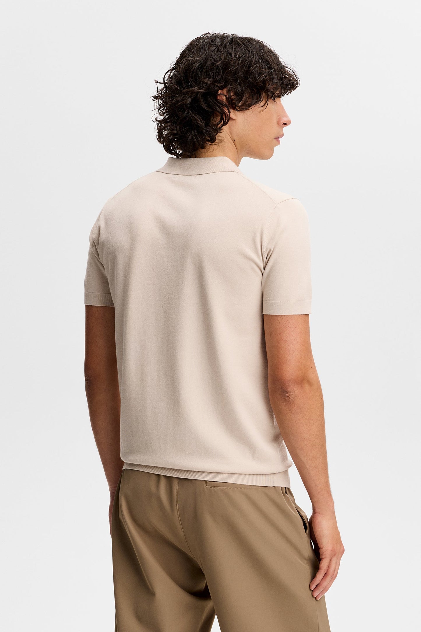 Ridge Knitted Polo / Moonbeam
