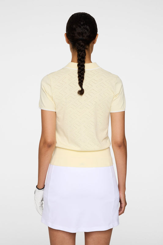 Malva Knitted Polo Shirt / Lemon Icing