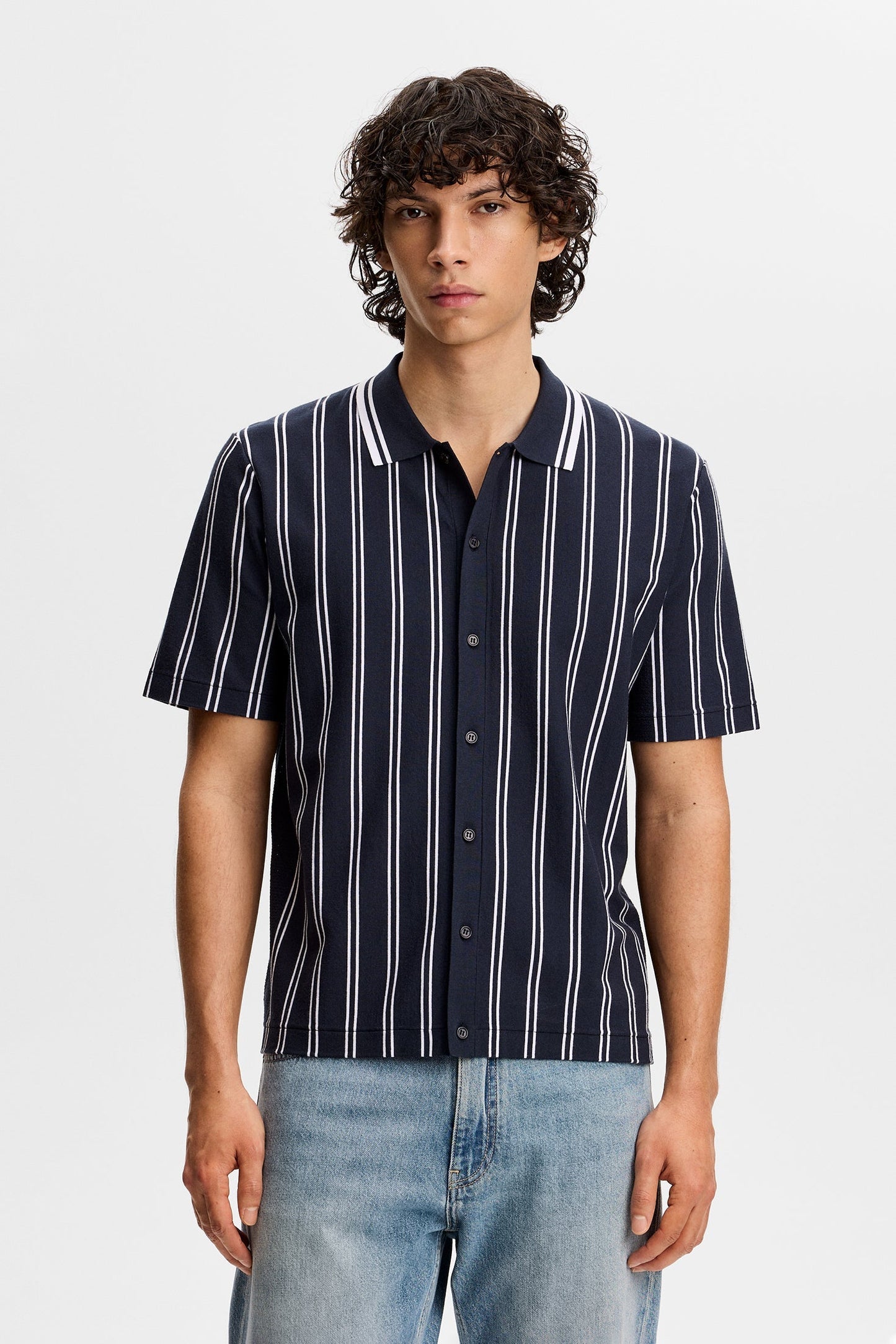 Rue Knit SS Shirt / Navy