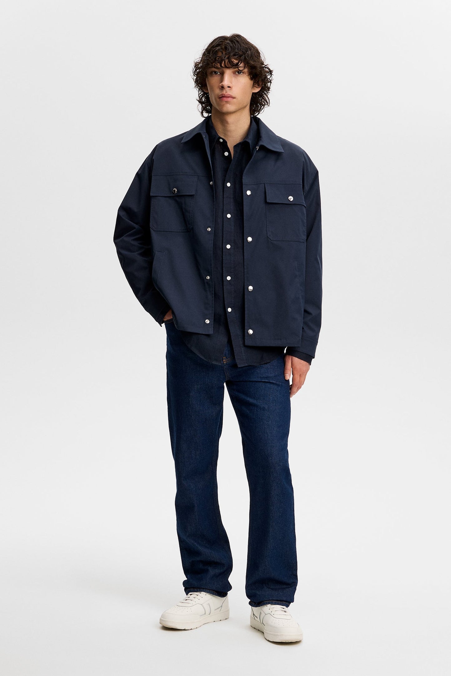 Zachary Clean Linen Shirt / Navy