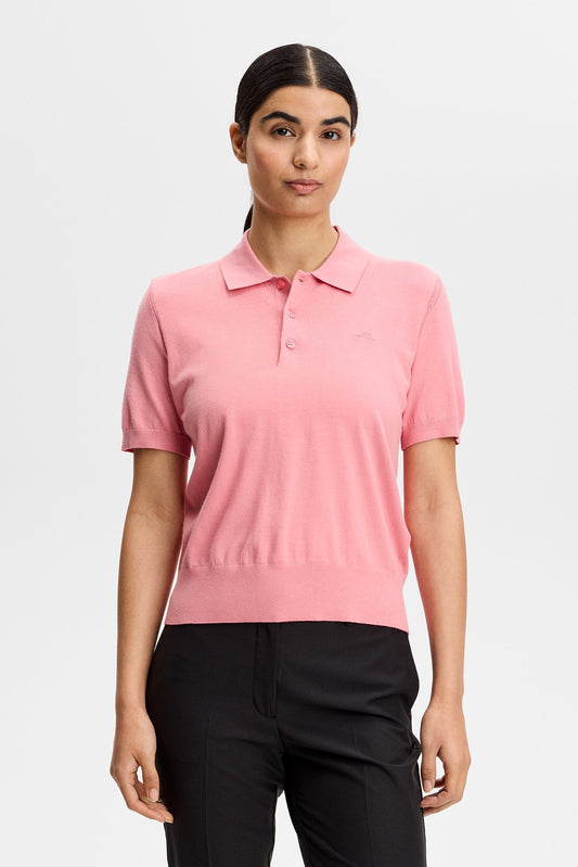 Blake SS Knit Polo / Flamingo Plume