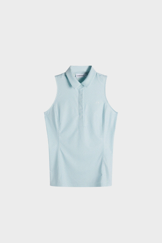 Dena Print Sleeveless Polo / Bridge Stack Skylight S